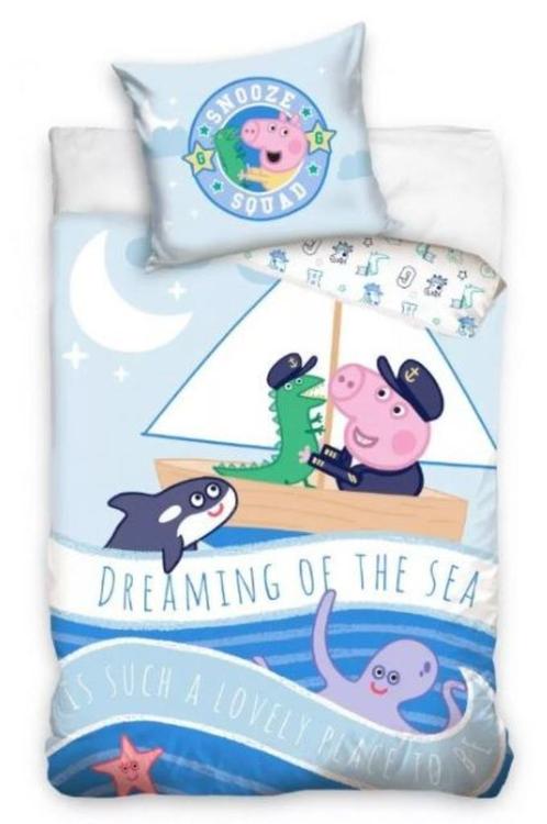 Peppa Pig Baby Dekbedovertrek 100 x 135 cm - George Sailing, Kinderen en Baby's, Kinderkamer | Beddengoed, Nieuw, Dekbedovertrek