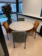 Ronde tafel met 4 stoelen, Huis en Inrichting, Ophalen, Rond, Zo goed als nieuw, Modern