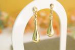 Drops oorbellen | 14 Karaat, Ophalen of Verzenden, Zo goed als nieuw, Knopjes of Stekers, Goud