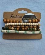 Houten Armbanden Set - Fashion & Flair, Bruin, Nieuw, Ophalen of Verzenden, Met bedels of kralen