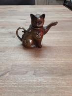 Bronzen Thee Potje Kat, Ophalen of Verzenden, Brons