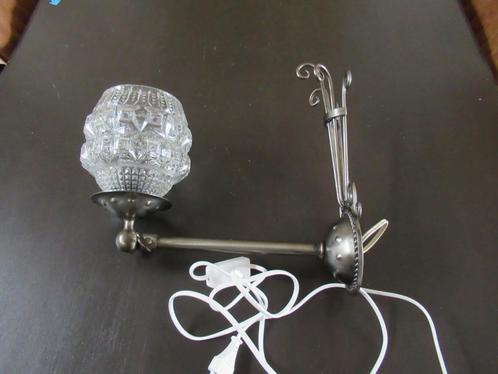 Antiek Smeedijzeren wandlamp verstelbaar 2 B&B, Huis en Inrichting, Lampen | Wandlampen, Glas, Metaal, Ophalen of Verzenden