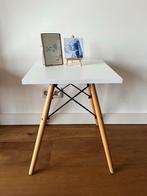 Leuk wit met hout bijzettafeltje, Minder dan 55 cm, Vierkant, Bolia stijl, Ophalen