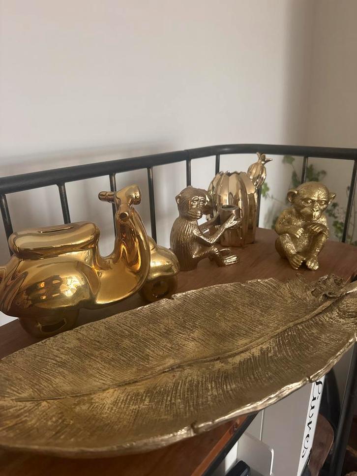 Goudkleurige decoratie set, Huis en Inrichting, Woonaccessoires | Overige, Zo goed als nieuw, Ophalen of Verzenden