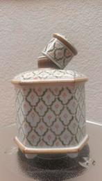 VINTAGE DRESSERET APOTHEEKPOT, HANDBESCHILDERD porselein, Ophalen of Verzenden, Zo goed als nieuw, Porselein, Overige typen