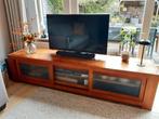 Teak houten tv meubel 220 cm, Ophalen, Gebruikt, Teakhout, Modern, strak