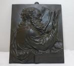 De geleerde brons plaquette rond 1900, Ophalen of Verzenden