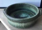 Oude vintage keramische pot handwerk uniek groen geglazuurde, Antiek en Kunst, Antiek | Keramiek en Aardewerk, Ophalen of Verzenden