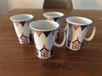 Arthur Wood Nostalgia Beach Huts (4x) (porselein), Ophalen, Zo goed als nieuw, Overige stijlen, Kop(pen) en/of Schotel(s)