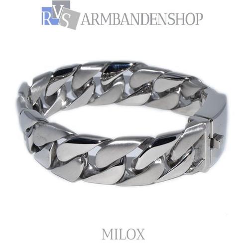 Mat en glans rvs mannen armband geborsteld RVS zilver staal, Sieraden, Tassen en Uiterlijk, Armbanden, Nieuw, Staal, Zilver, Verzenden
