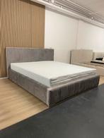 Ledikant bed boxspring met opbergruimte Teddystof of velvet, Ophalen, 140 cm, 200 cm, Stof
