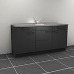Nieuw zwart keukenblok 1.80m met spoelbak, op voorraad !!, Huis en Inrichting, Keuken | Keukenelementen, Ophalen, Zwart, 150 tot 200 cm