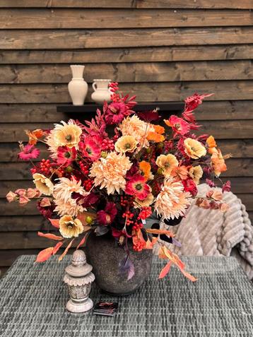Zijden herfst winter boeket xxl incl pot beschikbaar voor biedingen
