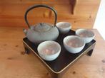 Theeset gietijzeren theepot met 4 kopjes, Ophalen, Overige materialen, Overige typen, Zo goed als nieuw