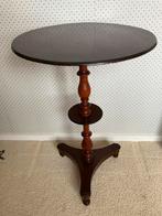Antiek Mahonie Tafeltje, ca. 1870 hoog 69 cm rond 43 cm, Ophalen of Verzenden