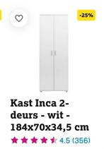 Inca Kast 2-deurs Wit - Nieuw in doos!, Ophalen, Overige materialen, Met deur(en), Nieuw
