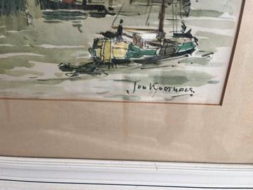 Jan Korthals Aquarel Amsterdam 70x54 beschikbaar voor biedingen