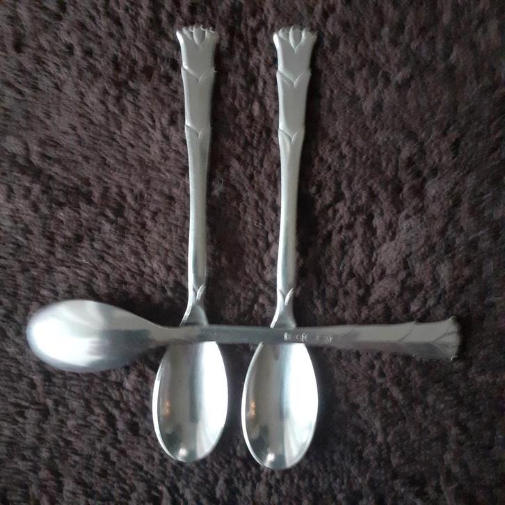 Vintage gero theelepels met tulp design, Antiek en Kunst, Antiek | Bestek, Ophalen of Verzenden