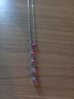 ketting met roze steentjes, Ophalen of Verzenden, Zo goed als nieuw, Roze, Overige materialen