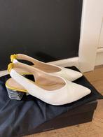 Zgn leren slingbacks Lodi wit/geel/zwart maat 37,5, Ophalen of Verzenden, Wit