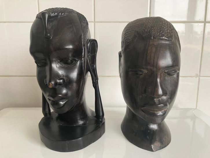 Ebbenhout man en vrouw Afrika, Antiek en Kunst, Kunst | Beelden en Houtsnijwerken, Ophalen of Verzenden