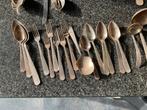 Antiek bestek in twee houten bestekbakken, Antiek en Kunst, Curiosa en Brocante, Ophalen of Verzenden