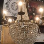 Groot kristallen kroonluchter swarovski zakkroonluchter goud, Huis en Inrichting, Lampen | Kroonluchters, Ophalen of Verzenden