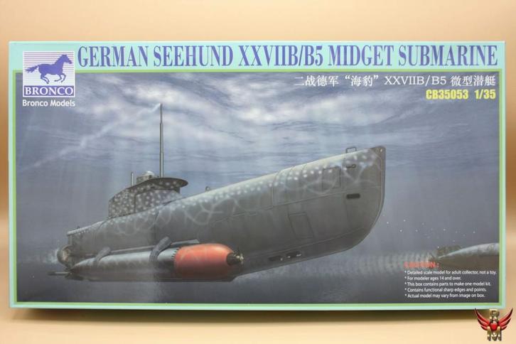 ROWASP | Bronco Models 1/35 German Seehund XXVII B B5 Sub, Hobby en Vrije tijd, Modelbouw | Boten en Schepen, Nieuw, 1:32 tot 1:50