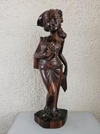 Vintage houten beeld Javaanse vrouw, Antiek en Kunst, Kunst | Beelden en Houtsnijwerken, Ophalen of Verzenden
