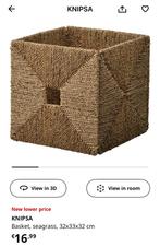 11 Zeegras korven 32x33x33cm IKEA Knipsa, Ophalen, Mand, Zo goed als nieuw, Riet