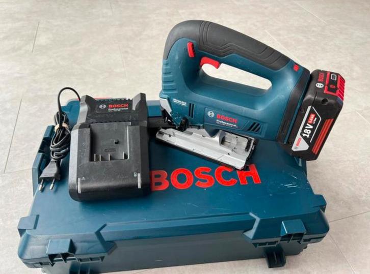 Bosch GST 18V-125 B Decoupeerzaag + Accu & Lader, Doe-het-zelf en Verbouw, Gereedschap | Zaagmachines, Zo goed als nieuw, Decoupeerzaag