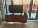 Televisiemeubel met marmer blad, Huis en Inrichting, 100 tot 150 cm, Teakhout, Ophalen of Verzenden, Zo goed als nieuw