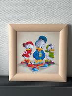 Schilderij kwik kwek en kwak houten lijst met glas, Verzamelen, Disney, Ophalen of Verzenden, Overige figuren, Zo goed als nieuw