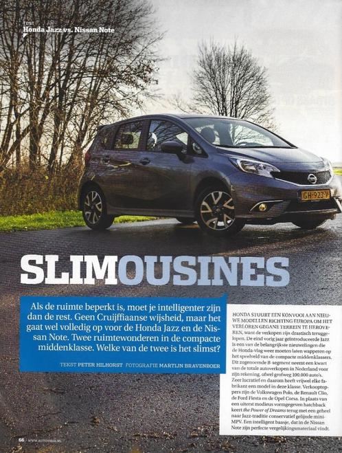 Autovisie test Honda Jazz versus Nissan Note 2016, Boeken, Auto's | Folders en Tijdschriften, Gelezen, Ophalen of Verzenden