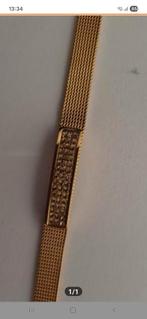 Goudkleurig armband met strassteentjes, Sieraden, Tassen en Uiterlijk, Armbanden, Ophalen of Verzenden, Zo goed als nieuw, Goud