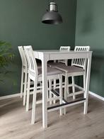 eettafel plus stoelen, Huis en Inrichting, Tafels | Eettafels, Ophalen, 100 tot 150 cm, Wit, 50 tot 100 cm