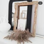 Zwarte Franse spiegel brocante, Ophalen, Rechthoekig, Minder dan 50 cm, Minder dan 100 cm