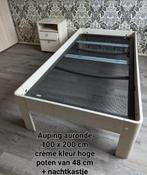 Hoge Auping auronde 100 x 200 cm créme kleur hoge poten 48cm, Ophalen, Gebruikt, Overige typen, Nvt