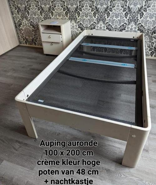 Hoge Auping auronde 100 x 200 cm créme kleur hoge poten 48cm, Huis en Inrichting, Slaapkamer | Beddengoed, Gebruikt, Overige typen