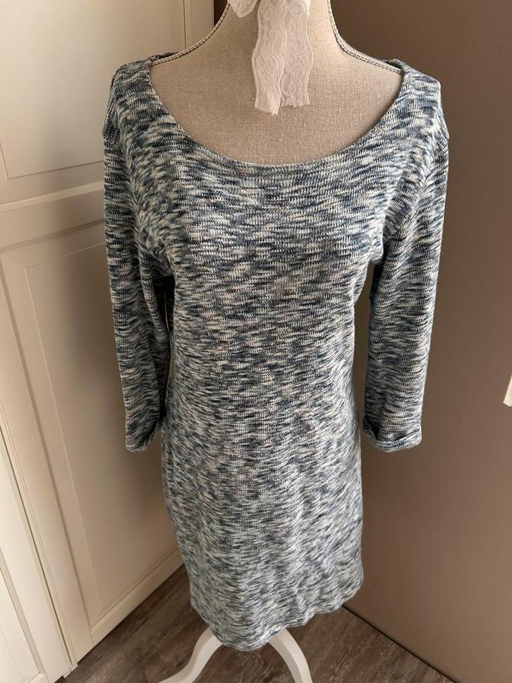 Blauw met wit jurkje van Yessica. Maat M., Kleding | Dames, Jurken, Gedragen, Maat 38/40 (M), Blauw, Boven de knie, Verzenden