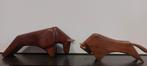 Scandinavische designklassiekers: 2 houten stieren, vintage,, Ophalen of Verzenden