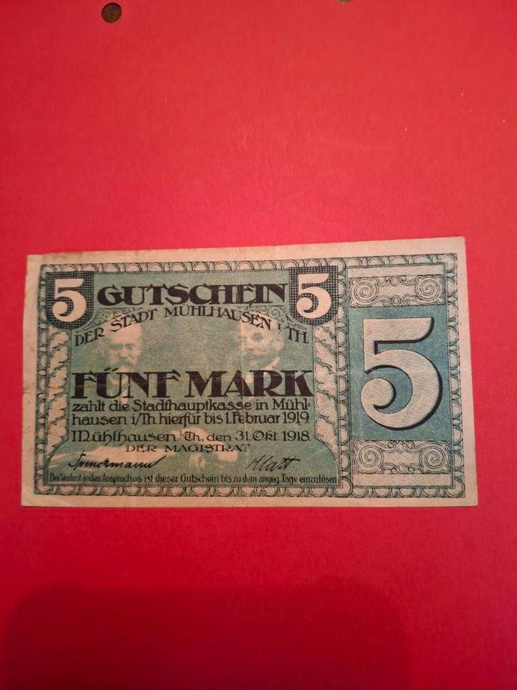 5 Mark Mühlinghausen 1918 - Zeer Fraai!, Postzegels en Munten, Bankbiljetten | Europa | Niet-Eurobiljetten, Ophalen of Verzenden