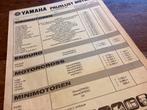 Yamaha prijslijst motoren augustus 1988.   (Y4), Motoren, Handleidingen en Instructieboekjes, Ophalen of Verzenden, Yamaha