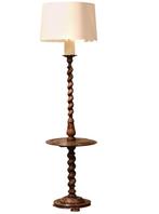 Franse gebeeldhouwde en gerst twist vloerlamp met tafel, Ophalen of Verzenden