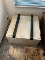 Marmeren Bijzettafel met Glas - 70x70x43 cm, Ophalen, Vierkant, 50 tot 100 cm, Minder dan 50 cm