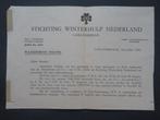 Winterhulp Nederland 1943 Verstrekkingsbrief Waardebons, Verzenden, Los biljet