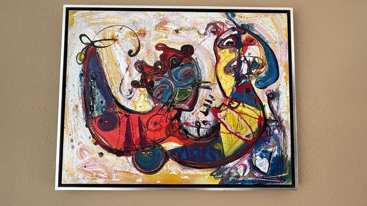 Abstract Schilderij Jan te Wierik, Antiek en Kunst, Kunst | Schilderijen | Abstract, Ophalen