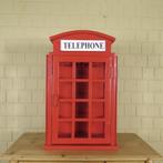 23798 Vitrine engelse telefoon cel, Huis en Inrichting, Kasten | Vitrinekasten, Verzenden, Zo goed als nieuw