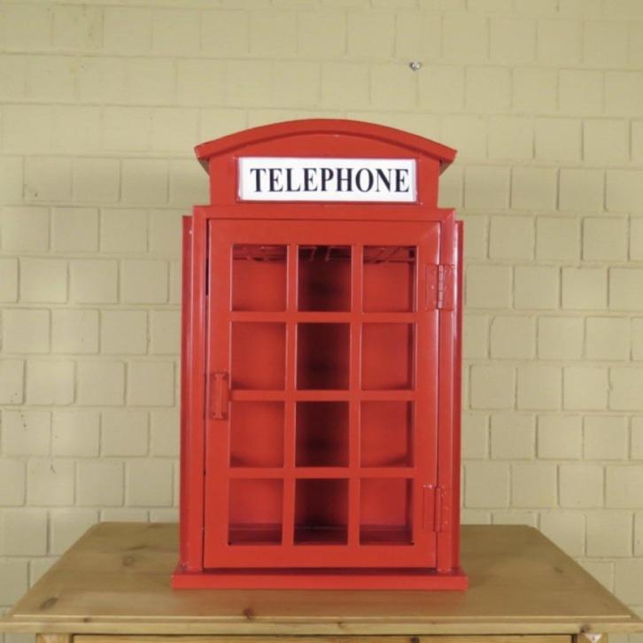 23798 Vitrine engelse telefoon cel, Huis en Inrichting, Kasten | Vitrinekasten, Zo goed als nieuw, Verzenden
