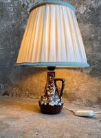 Keramiek tafellamp met originele kap , jaren 70, Gebruikt, Duitsland, Stof, Ophalen of Verzenden